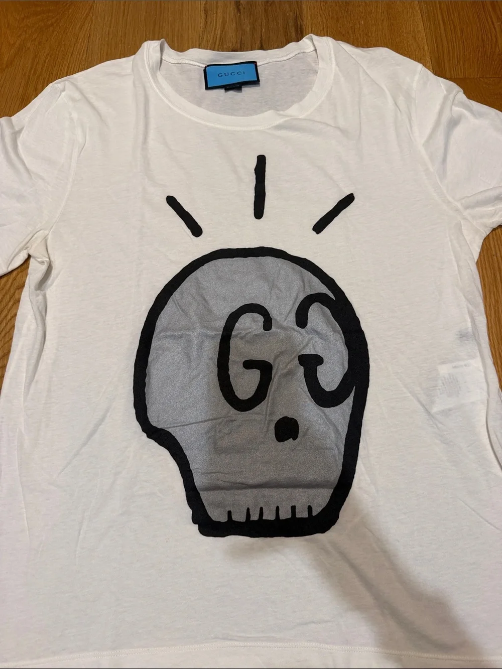 Men’s Gucci White Graphic Skull Tee